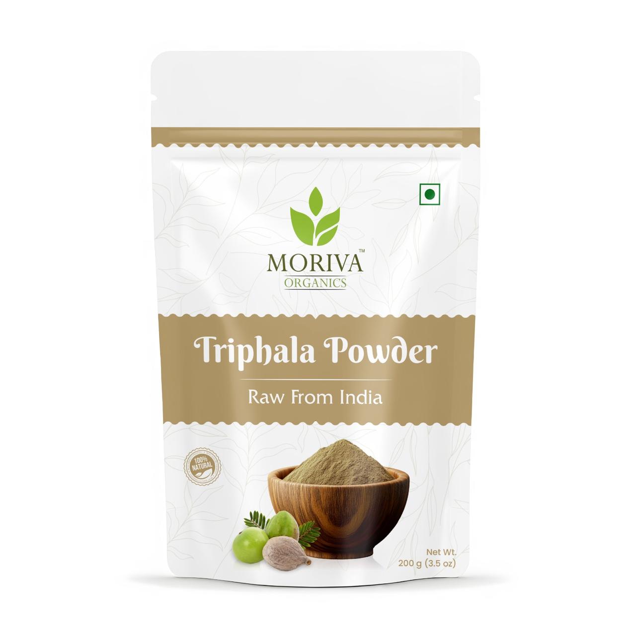 Traditional Ayurvedic Triphala Powder made from a blend of natural herbs to support digestive wellness, detoxification, and overall daily health.